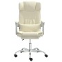 Silla de oficina reclinable masaje cuero sintético color crema de , Sillas de oficina - Ref: Foro24-349746, Precio: 134,83 €,...
