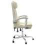 Silla de oficina reclinable masaje cuero sintético color crema de , Sillas de oficina - Ref: Foro24-349746, Precio: 134,83 €,...
