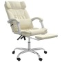 Silla de oficina reclinable masaje cuero sintético color crema de , Sillas de oficina - Ref: Foro24-349746, Precio: 134,83 €,...