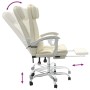 Silla de oficina reclinable masaje cuero sintético color crema de , Sillas de oficina - Ref: Foro24-349746, Precio: 134,83 €,...