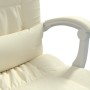Silla de oficina reclinable masaje cuero sintético color crema de , Sillas de oficina - Ref: Foro24-349746, Precio: 134,83 €,...
