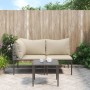 Set de muebles de jardín 3 pzas y cojines ratán sintético gris de , Conjuntos de jardín - Ref: Foro24-364129, Precio: 138,16 ...