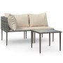Set de muebles de jardín 3 pzas y cojines ratán sintético gris de , Conjuntos de jardín - Ref: Foro24-364129, Precio: 138,16 ...