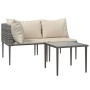 Set de muebles de jardín 3 pzas y cojines ratán sintético gris de , Conjuntos de jardín - Ref: Foro24-364129, Precio: 138,16 ...