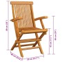 Sillas de jardín 6 uds madera maciza de teca con cojines negros de , Sillas de jardín - Ref: Foro24-3062548, Precio: 473,21 €...