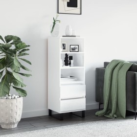 Aparador alto madera contrachapada blanco brillo 40x36x110 cm de , Aparadores - Ref: Foro24-831518, Precio: 79,70 €, Descuent...