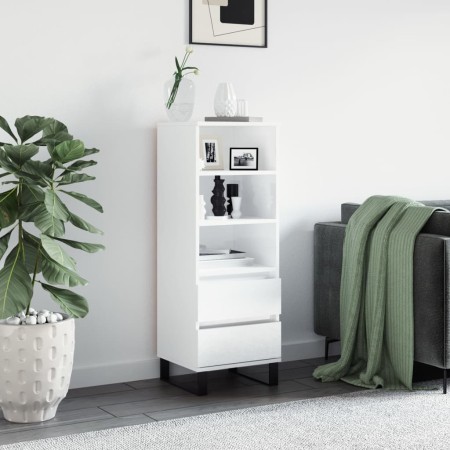 Aparador alto madera contrachapada blanco brillo 40x36x110 cm de , Aparadores - Ref: Foro24-831518, Precio: 79,70 €, Descuent...
