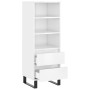 Aparador alto madera contrachapada blanco brillo 40x36x110 cm de , Aparadores - Ref: Foro24-831518, Precio: 79,70 €, Descuent...