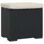 Otomana con cojín negro 40x30x40 cm ratán sintético de , Otomanas - Ref: Foro24-319392, Precio: 52,72 €, Descuento: %