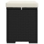 Otomana con cojín negro 40x30x40 cm ratán sintético de , Otomanas - Ref: Foro24-319392, Precio: 52,72 €, Descuento: %