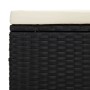 Otomana con cojín negro 40x30x40 cm ratán sintético de , Otomanas - Ref: Foro24-319392, Precio: 52,72 €, Descuento: %