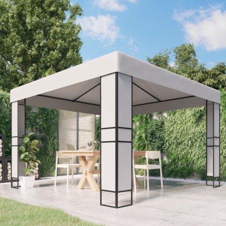 Cenador con doble techo blanco 3x3 m de , Carpas y cenadores - Ref: Foro24-47950, Precio: 226,29 €, Descuento: %