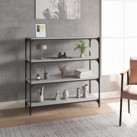 Estantería contrachapada y acero gris Sonoma 100x33x100 cm de , Librerías y estanterías - Ref: Foro24-819360, Precio: 72,49 €...
