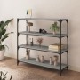 Estantería contrachapada y acero gris Sonoma 100x33x100 cm de , Librerías y estanterías - Ref: Foro24-819360, Precio: 72,49 €...