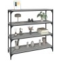 Estantería contrachapada y acero gris Sonoma 100x33x100 cm de , Librerías y estanterías - Ref: Foro24-819360, Precio: 72,49 €...