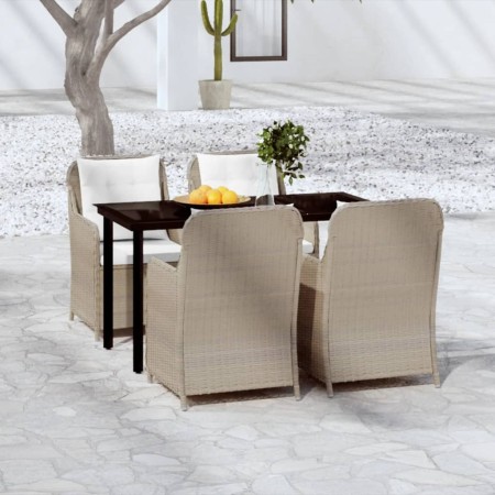 Juego de comedor de jardín 5 piezas con cojines marrón de , Conjuntos de jardín - Ref: Foro24-3099555, Precio: 861,57 €, Desc...