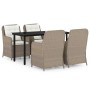 Juego de comedor de jardín 5 piezas con cojines marrón de , Conjuntos de jardín - Ref: Foro24-3099555, Precio: 861,57 €, Desc...