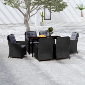 Juego de comedor para jardín 7 piezas negro de , Conjuntos de jardín - Ref: Foro24-3099562, Precio: 1,00 €, Descuento: %