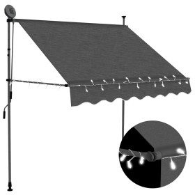 Toldo manual retráctil con LED gris antracita 200 cm de , Toldos - Ref: Foro24-145864, Precio: 96,47 €, Descuento: %
