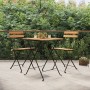 Sillas cafetería plegables 2 uds acero y madera maciza de teca de , Sillas de jardín - Ref: Foro24-319979, Precio: 95,83 €, D...