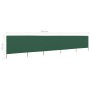 Paravientos de playa de 5 paneles tela verde 600x160cm de , Sombrillas - Ref: Foro24-47167, Precio: 83,28 €, Descuento: %
