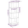Estantería/divisor de espacios madera de pino gris 51x25x132 cm de , Librerías y estanterías - Ref: Foro24-814041, Precio: 39...