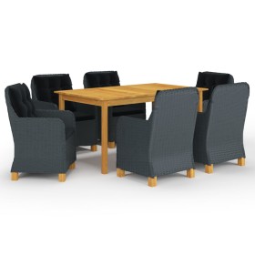 Juego de comedor para jardín de 7 piezas gris oscuro de vidaXL, Conjuntos de jardín - Ref: Foro24-3067852, Precio: 1,00 €, De...