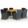Juego de comedor para jardín de 7 piezas gris oscuro de vidaXL, Conjuntos de jardín - Ref: Foro24-3067852, Precio: 1,00 €, De...