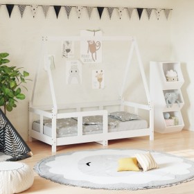 Estructura de cama para niños madera de pino blanco 70x140 cm de , Cunas y camas para niños - Ref: Foro24-834457, Precio: 114...
