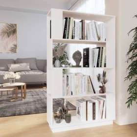 Estantería/divisor de espacios madera pino blanco 80x25x132 cm de , Librerías y estanterías - Ref: Foro24-814060, Precio: 85,...