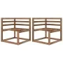 Garden pallet corner sofas 2 units brown impregnated pine by vidaXL, Modular outdoor sofas - Ref: Foro24-316192, Price: 65,52...