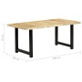 Mesa de comedor de madera maciza de mango 180x90x76 cm de , Mesas de cocina y de comedor - Ref: Foro24-283784, Precio: 341,90...
