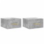 Mesitas de noche de pared 2 uds color gris hormigón 35x35x20 cm de , Taquillas y armarios de almacenamiento - Ref: Foro24-829...