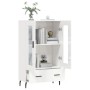 Aparador alto madera de ingeniería blanco brillo 69,5x31x115 cm de , Aparadores - Ref: Foro24-828318, Precio: 99,11 €, Descue...