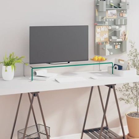 Soporte para TV/Elevador monitor cristal claro 90x30x13 cm de , Muebles TV - Ref: Foro24-244130, Precio: 99,33 €, Descuento: %