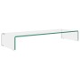 Soporte para TV/Elevador monitor cristal claro 90x30x13 cm de , Muebles TV - Ref: Foro24-244130, Precio: 99,33 €, Descuento: %