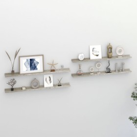 Estantes de pared 4 unidades gris hormigón 100x9x3 cm de , Estantes y estanterías - Ref: Foro24-326707, Precio: 41,39 €, Desc...