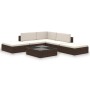 Set muebles de jardín 6 piezas y cojines ratán sintético marrón de , Conjuntos de jardín - Ref: Foro24-41256, Precio: 514,98 ...