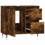 Armario de baño madera contrachapada roble ahumado 65x33x60 cm de , Tocadores de baño - Ref: Foro24-831601, Precio: 80,79 €, ...