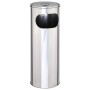HI Papelera con cenicero plateado 58 cm de , Ceniceros - Ref: Foro24-429107, Precio: 42,53 €, Descuento: %