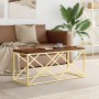 Mesa de centro acero inoxidable y madera maciza reciclada de , Mesas de centro - Ref: Foro24-349966, Precio: 103,18 €, Descue...
