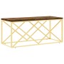 Mesa de centro acero inoxidable y madera maciza reciclada de , Mesas de centro - Ref: Foro24-349966, Precio: 103,18 €, Descue...