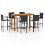 Conjunto de bar para jardín 7 piezas negro de vidaXL, Conjuntos de jardín - Ref: Foro24-3068017, Precio: 565,81 €, Descuento: %