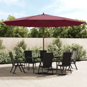 Sombrilla de jardín con poste de madera rojo burdeos 400x273 cm de , Sombrillas - Ref: Foro24-363179, Precio: 132,07 €, Descu...
