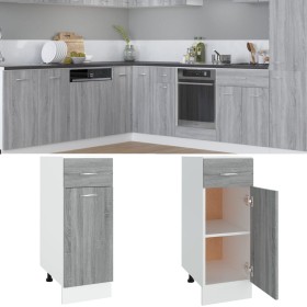 Armario bajo de cocina “Lyon” madera de ingeniería gris de , Armarios de cocina - Ref: Foro24-815568, Precio: 74,03 €, Descue...