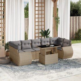 Set de sofás de jardín y cojines 8 piezas ratán sintético beige en Conjuntos de jardín | Comprar online en Foru.es