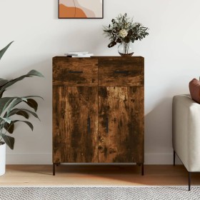 Aparador de madera de ingeniería roble ahumado 69,5x34x90 cm de , Aparadores - Ref: Foro24-827985, Precio: 87,95 €, Descuento: %