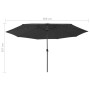 Sombrilla de jardín con luces LED negro 400 cm de , Sombrillas - Ref: Foro24-312536, Precio: 95,54 €, Descuento: %