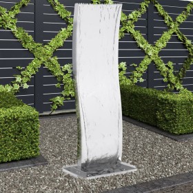 Fuente de jardín curvada con bomba acero inoxidable 130 cm de , Fuentes y cascadas - Ref: Foro24-48089, Precio: 549,13 €, Des...