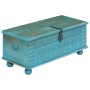 Baúl de almacenamiento madera maciza mango azul 100x40x41 cm de , Baúles de almacenamiento - Ref: Foro24-246479, Precio: 270,...